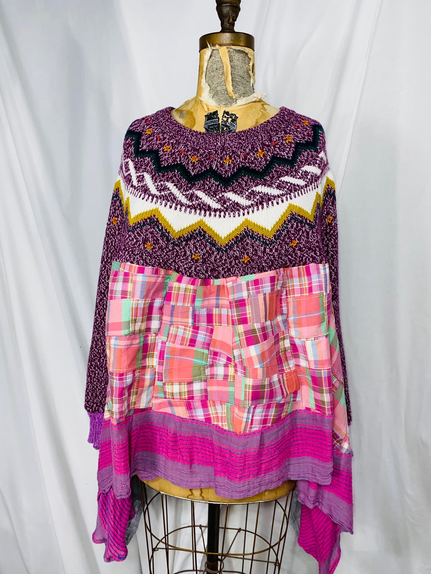 Free Size Violet Poncho Top