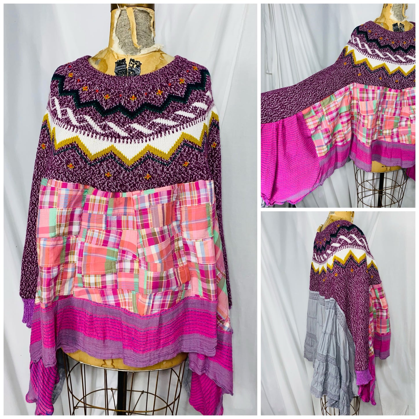 Free Size Violet Poncho Top