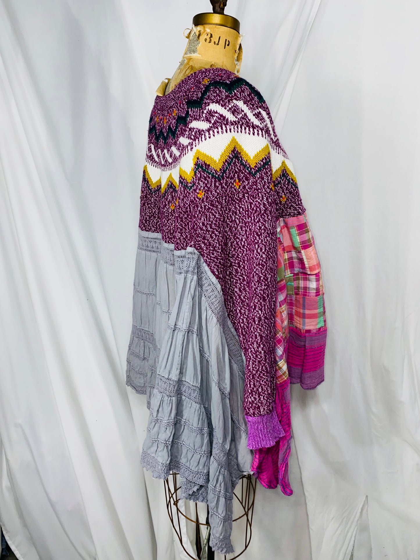 Free Size Violet Poncho Top