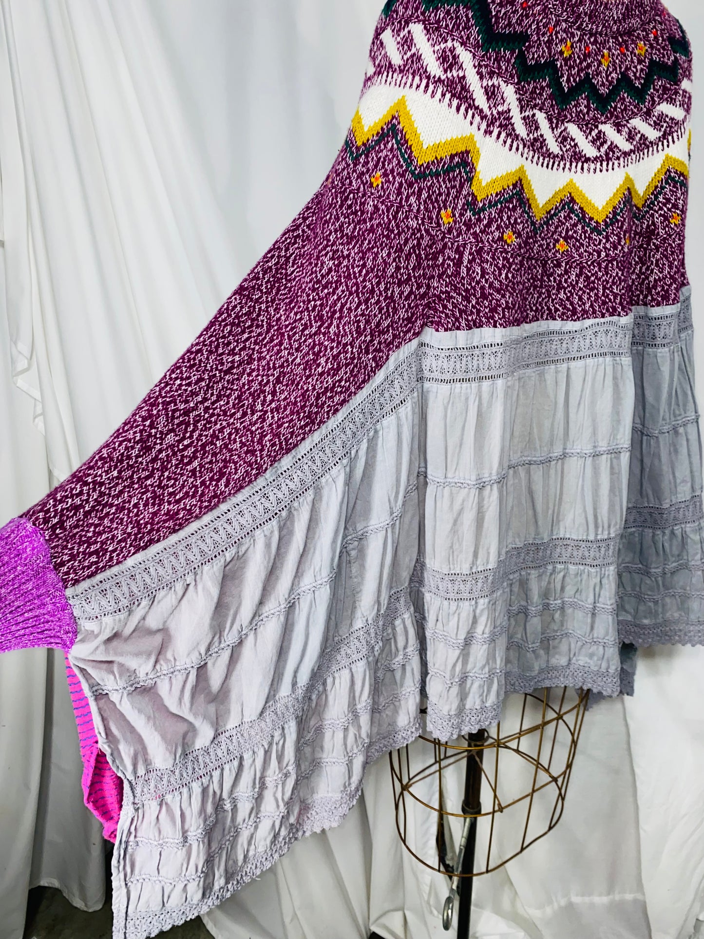 Free Size Violet Poncho Top