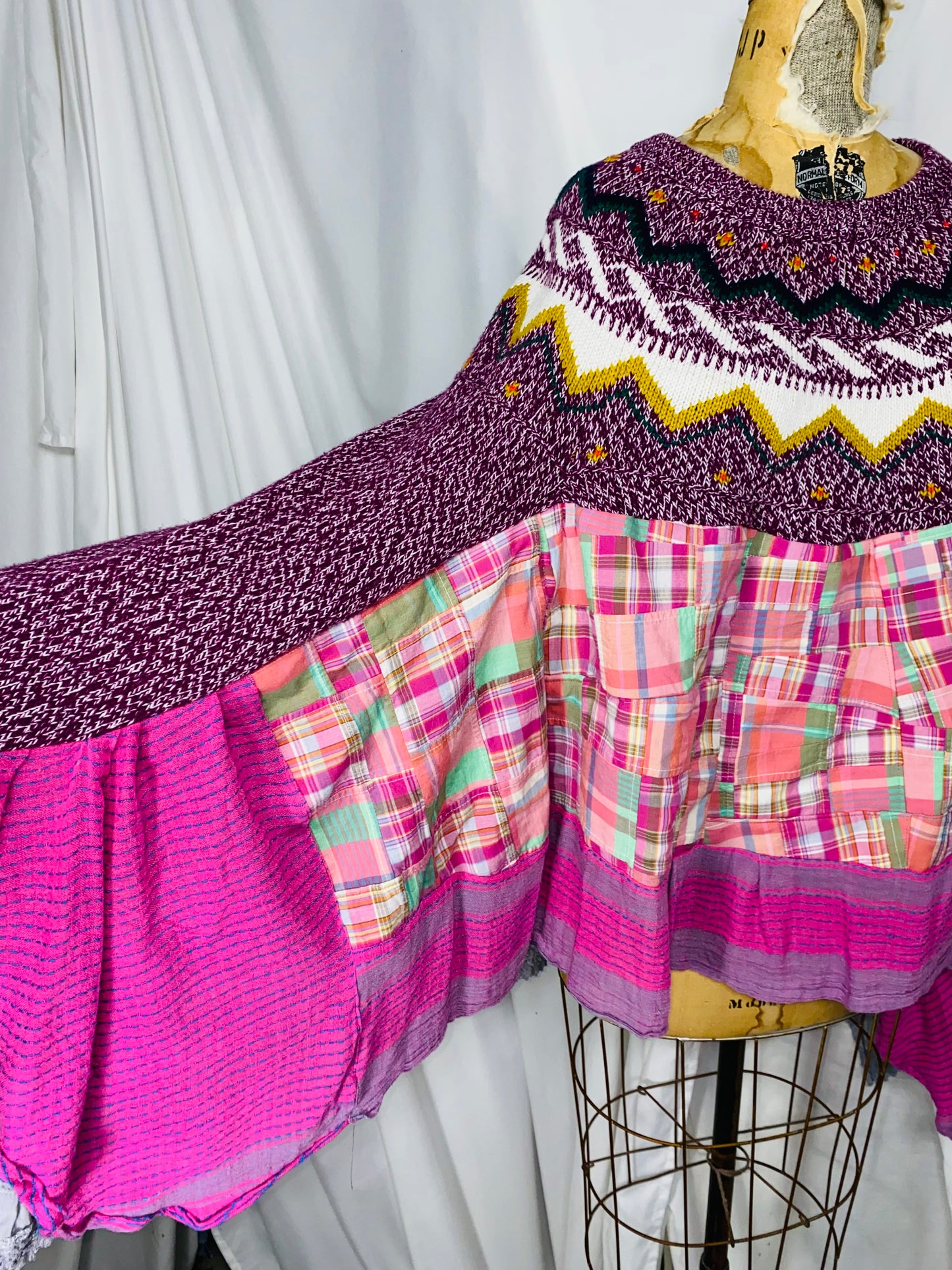 Free Size Violet Poncho Top