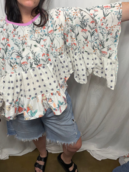 Fern Poncho/Blouse, fits XS to 3X