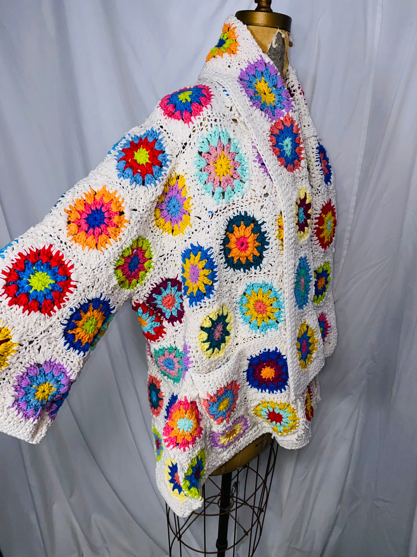 S-M-L-XL All Cotton Crochet Coat