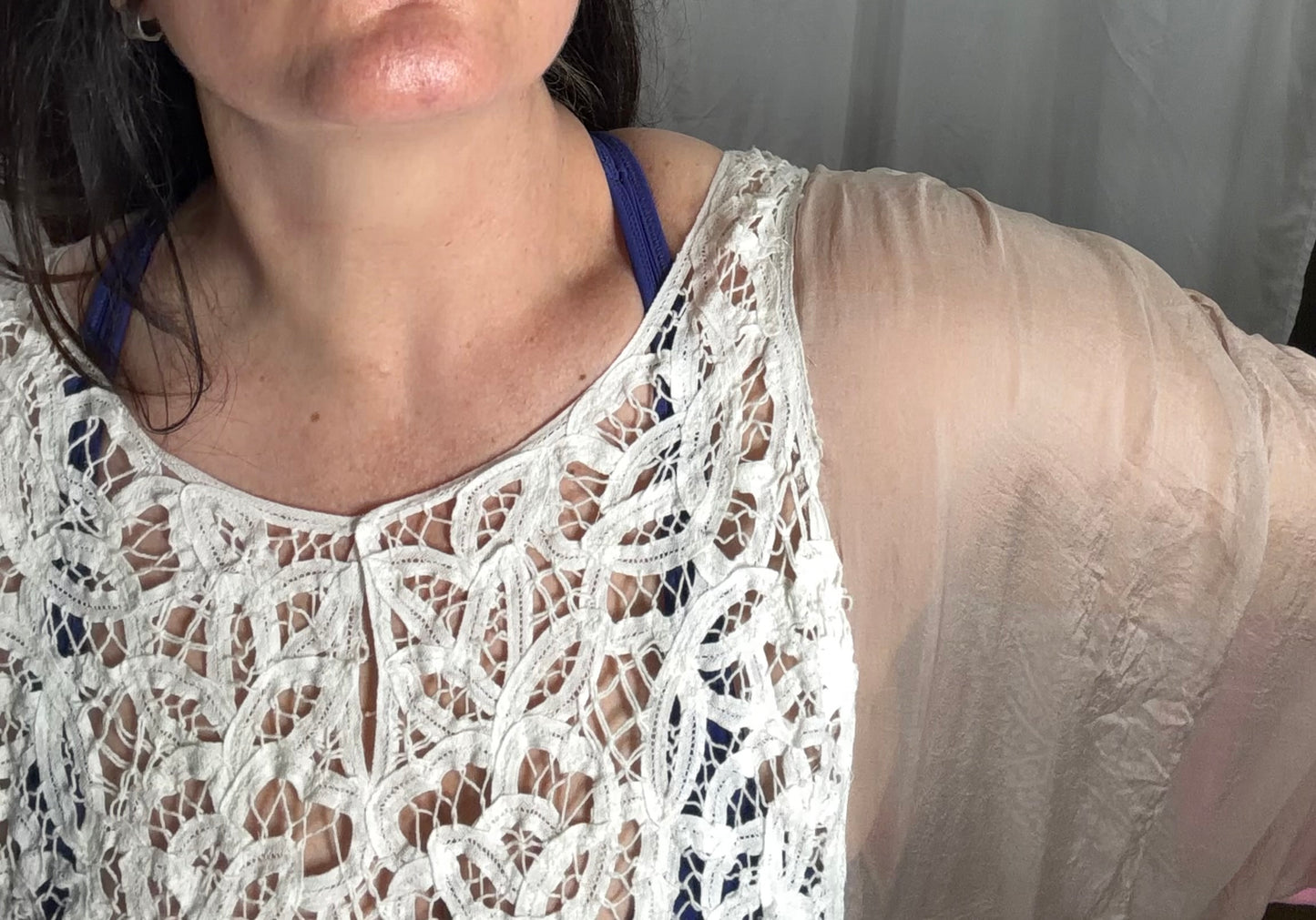 Tulip Silk and Lace Tunic, Free Size