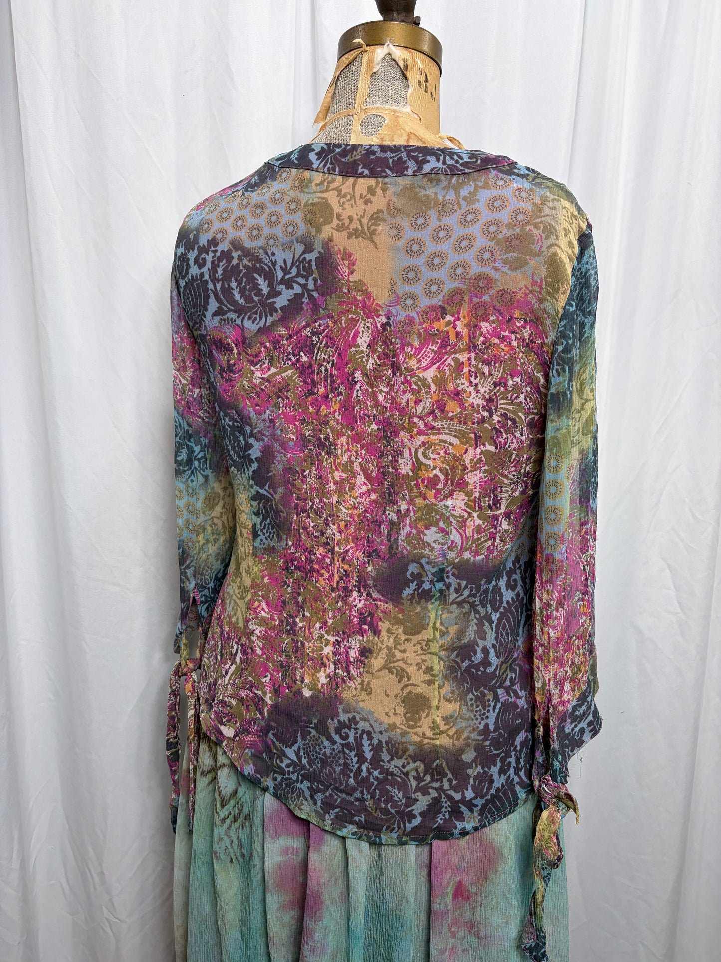 Vintage Silk Blouse, Fits XS to M