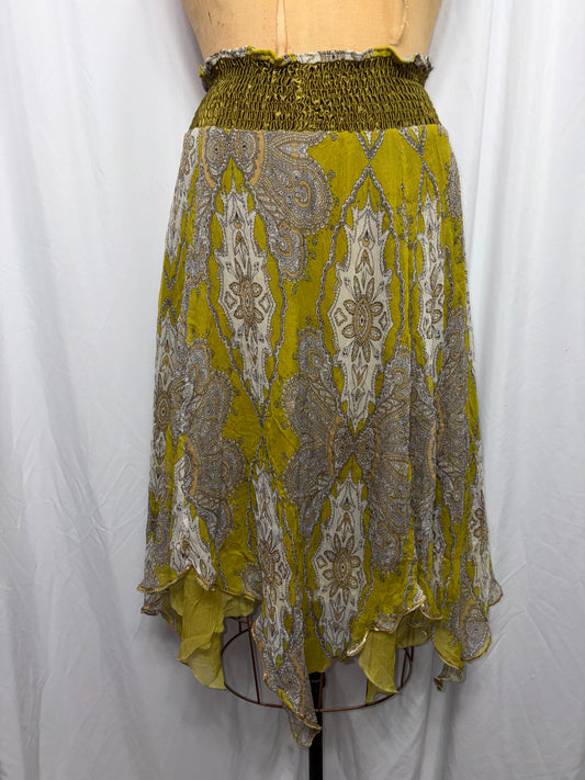 Vintage Silk Skirt, Fits XS to M