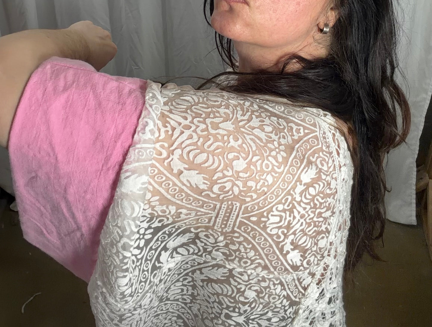 Tulip Silk and Lace Tunic, Free Size