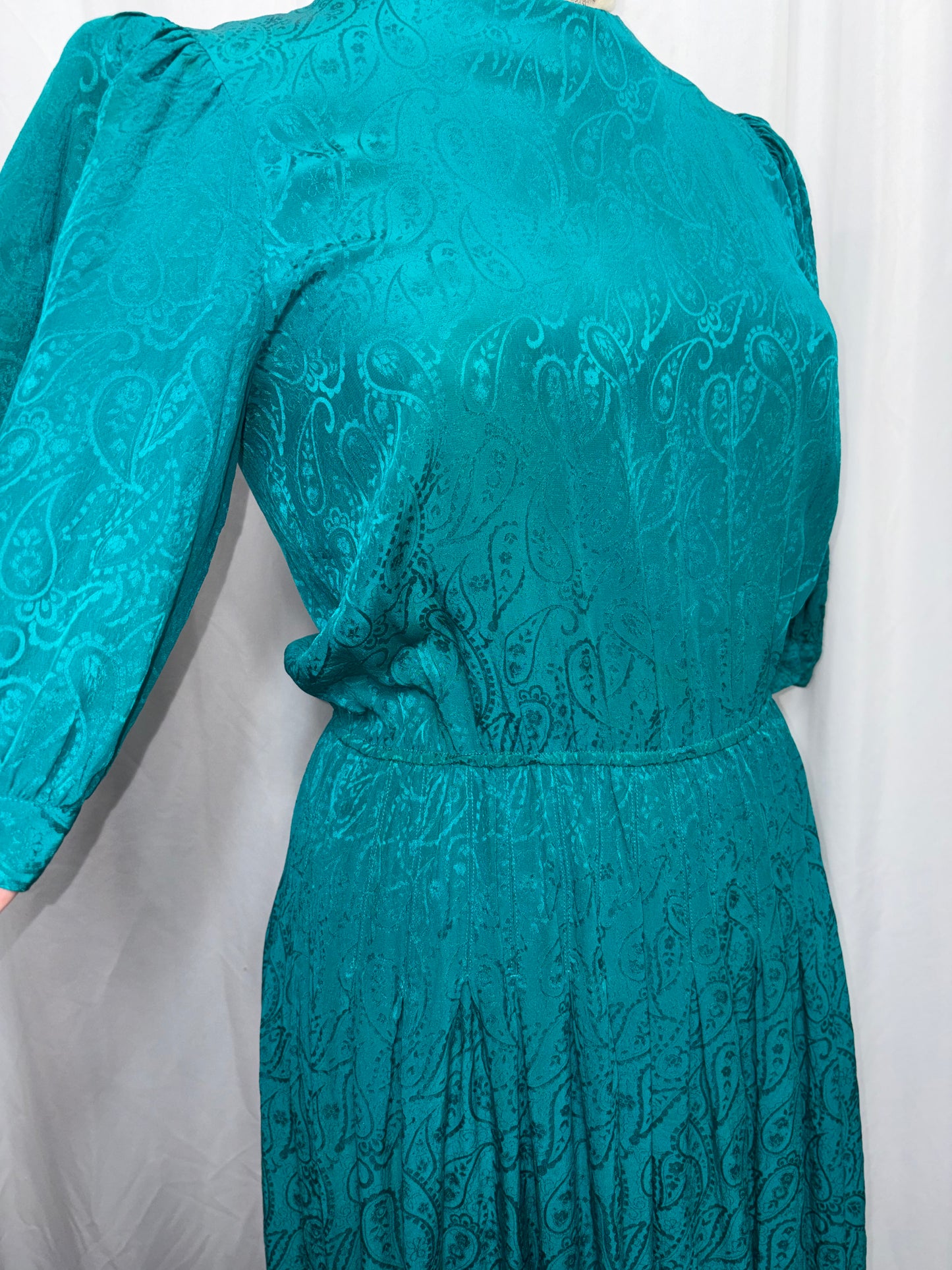 Vintage Silk Dress, Fits XS to M