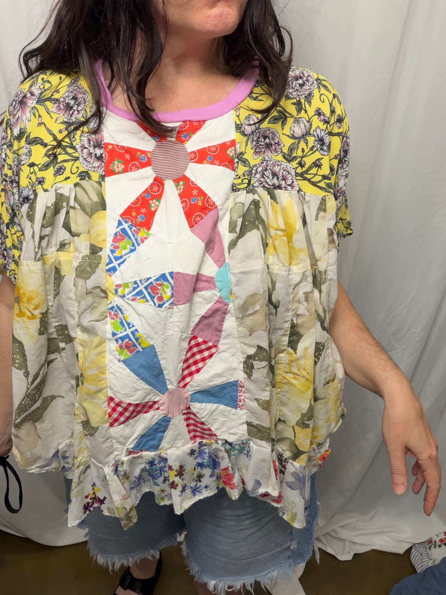 Fern Poncho Blouse, fits XS to 3X