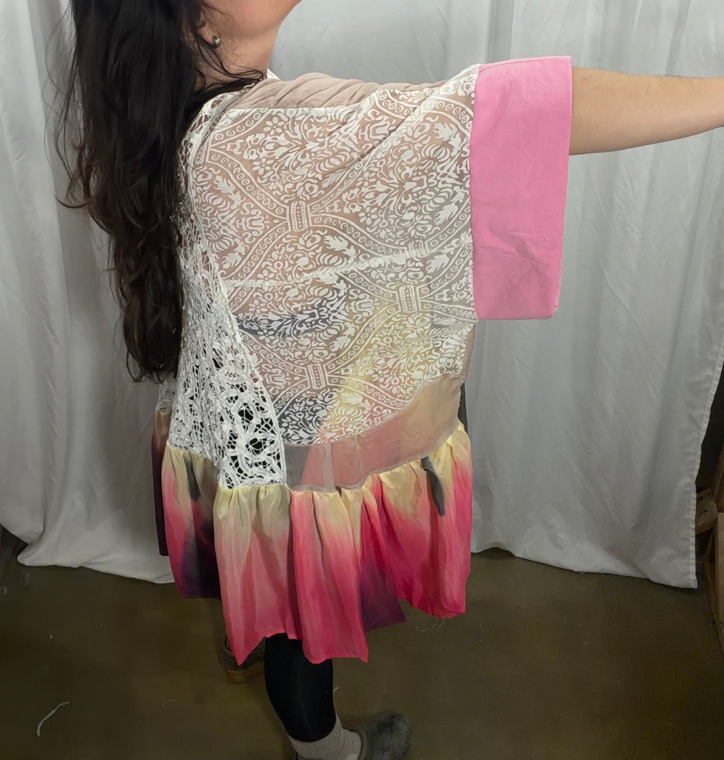 Tulip Silk and Lace Tunic, Free Size