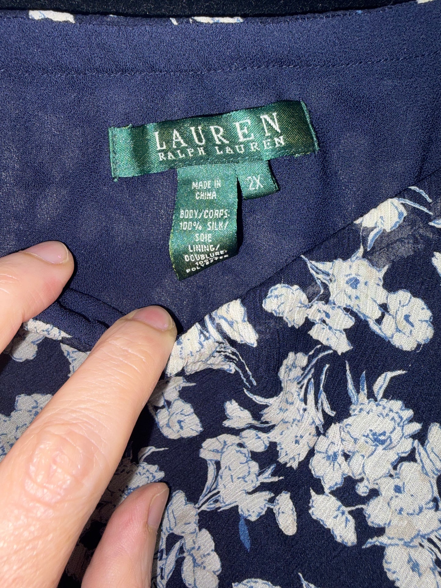 Vintage Ralph Lauren Silk Skirt, Fits XL-2XL