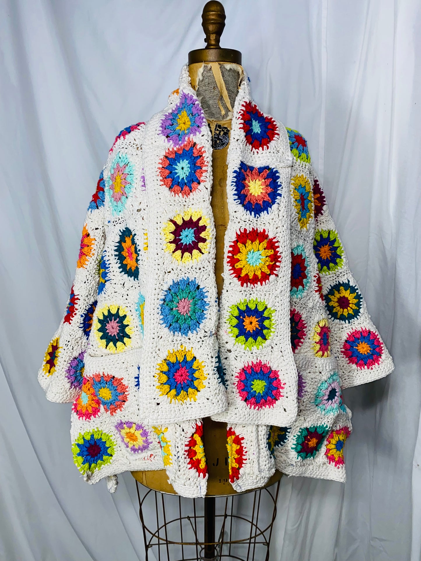 S-M-L-XL All Cotton Crochet Coat
