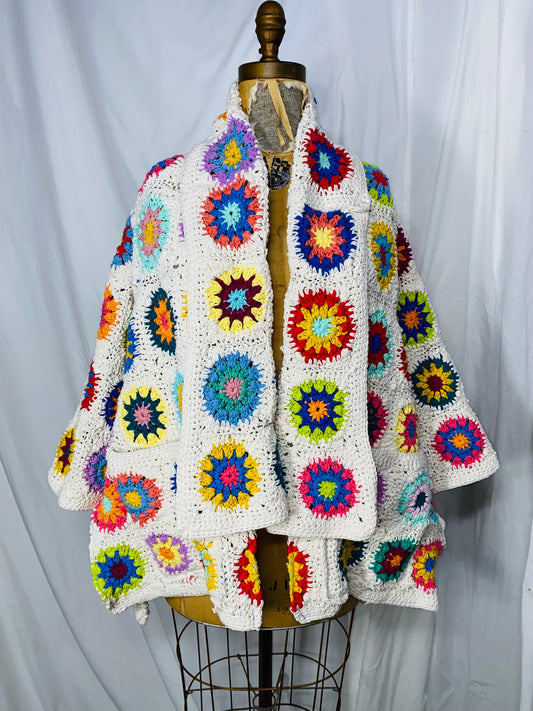 S-M-L-XL All Cotton Crochet Coat