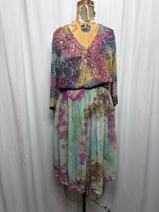 Vintage Silk Skirt, Fits S-M