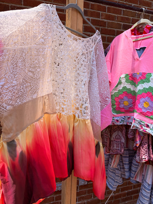 Tulip Silk and Lace Tunic, Free Size
