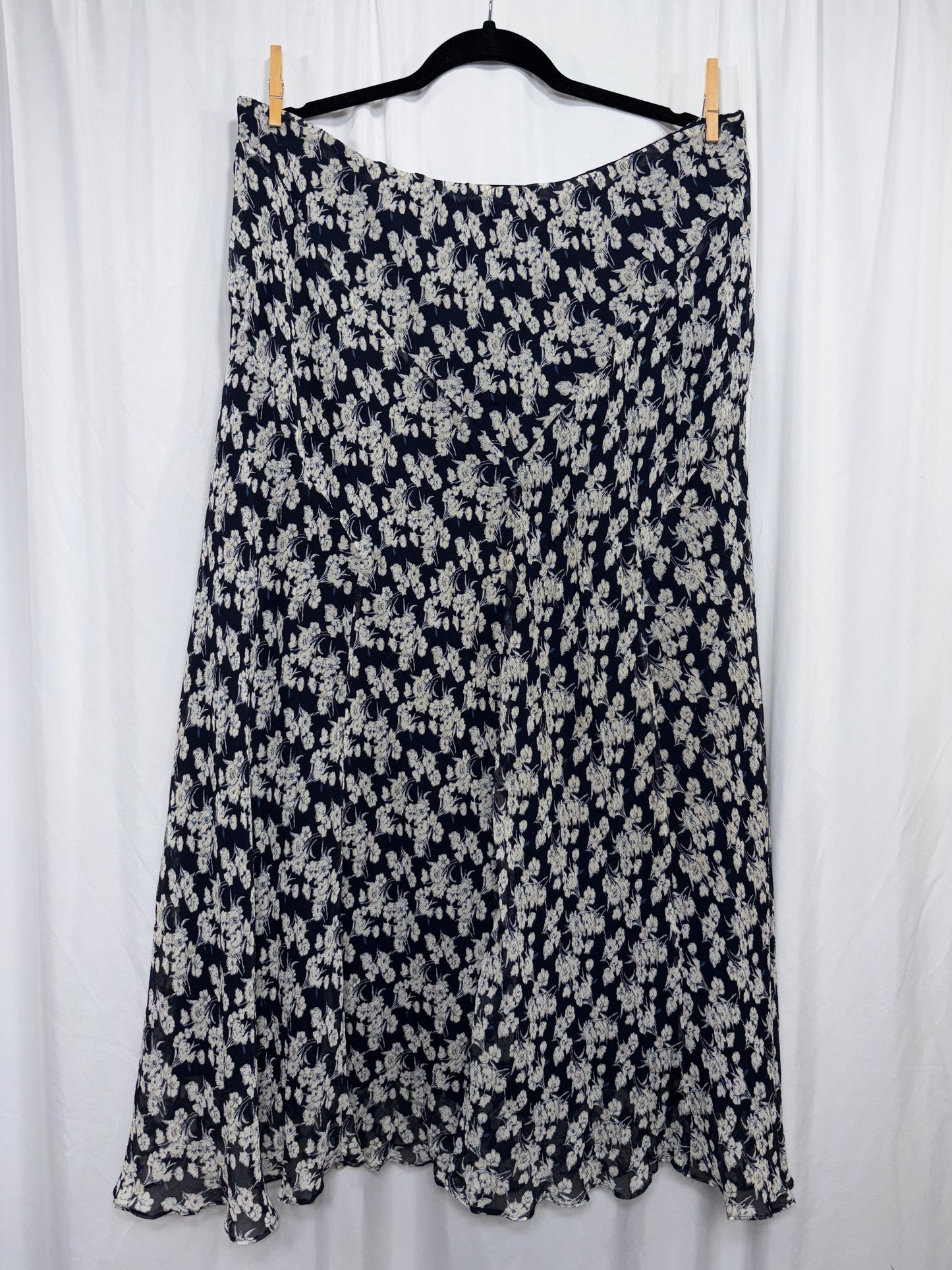 Vintage Ralph Lauren Silk Skirt, Fits XL-2XL