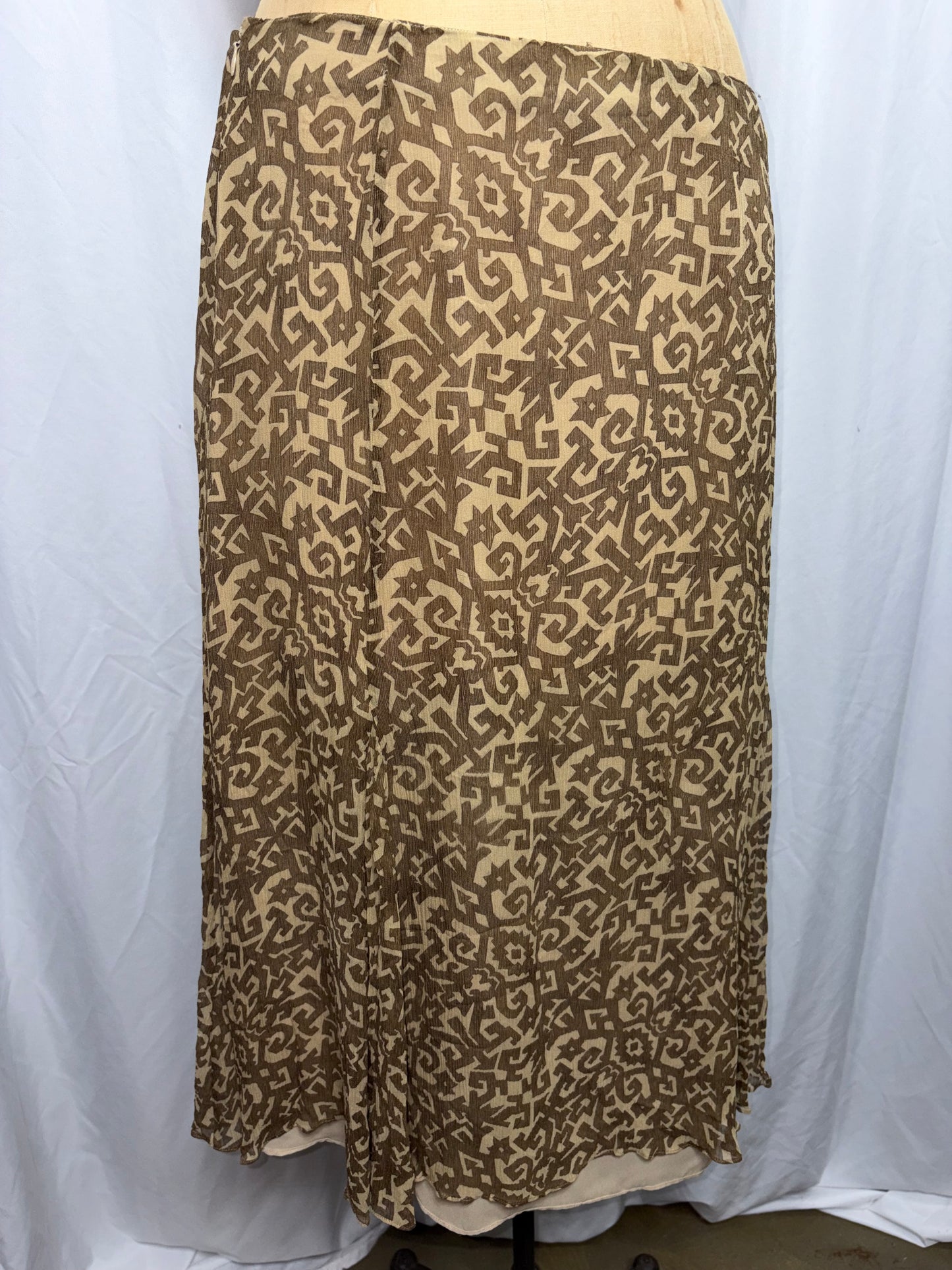 Vintage Silk Skirt, Fits L-XL