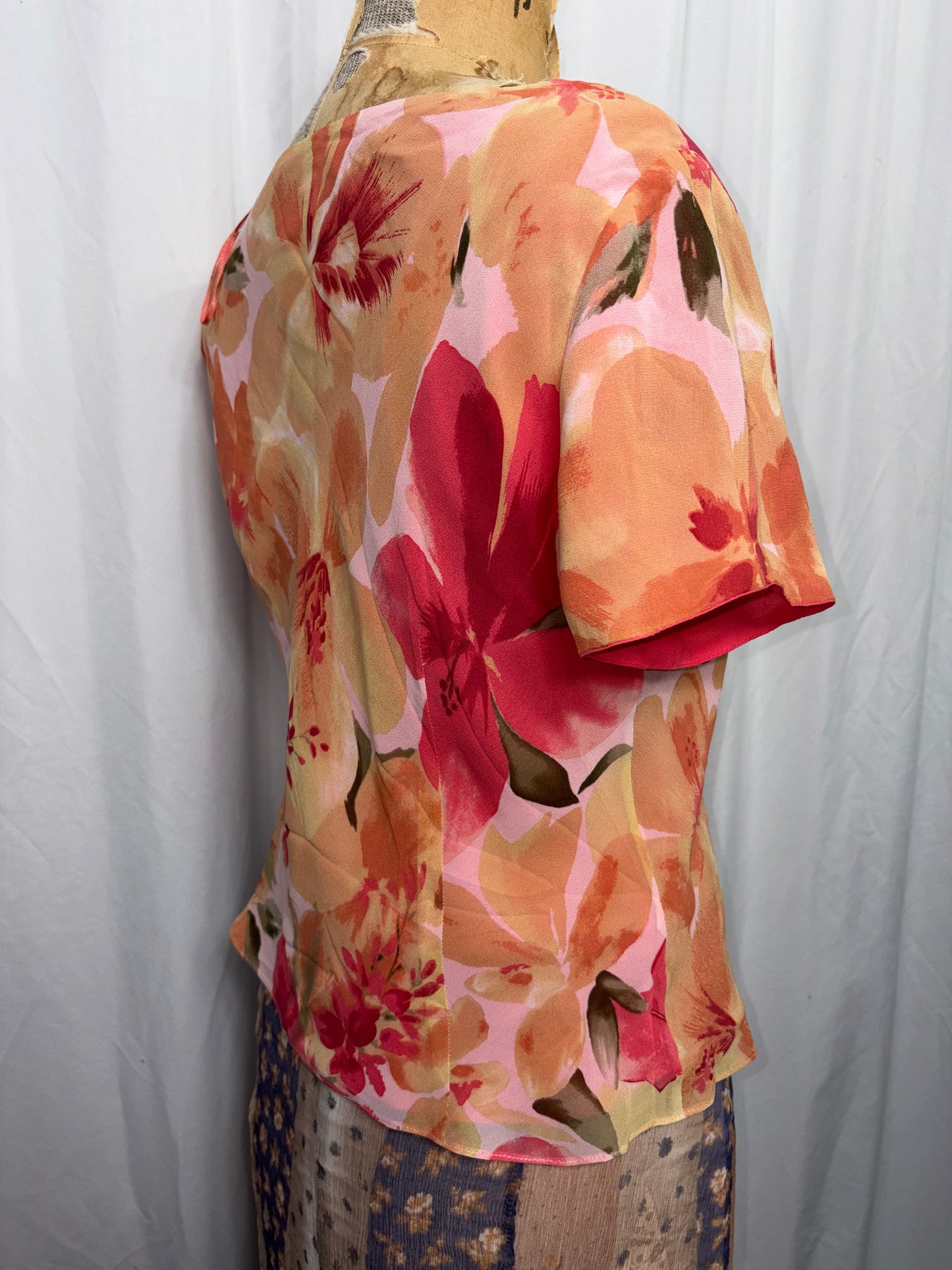 Vintage Silk Blouse, fits XS to M