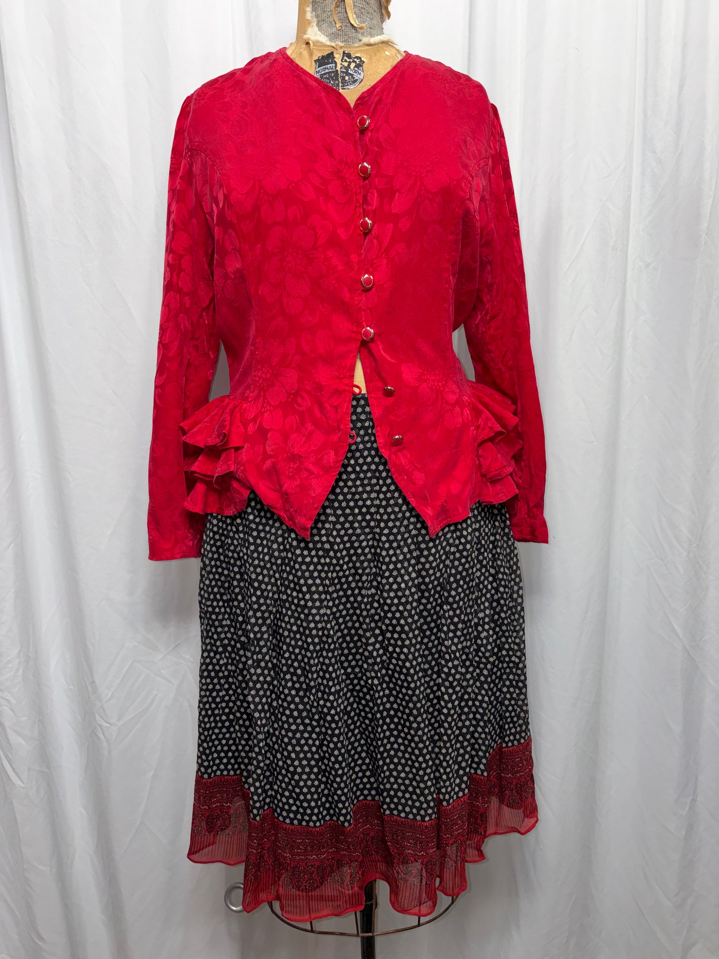 Vintage Silk Anne Klein Skirt, Fits M/L