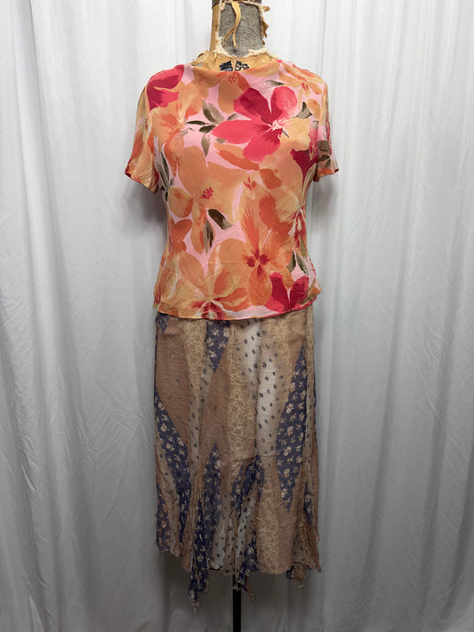 Vintage Silk Blouse, fits XS to M