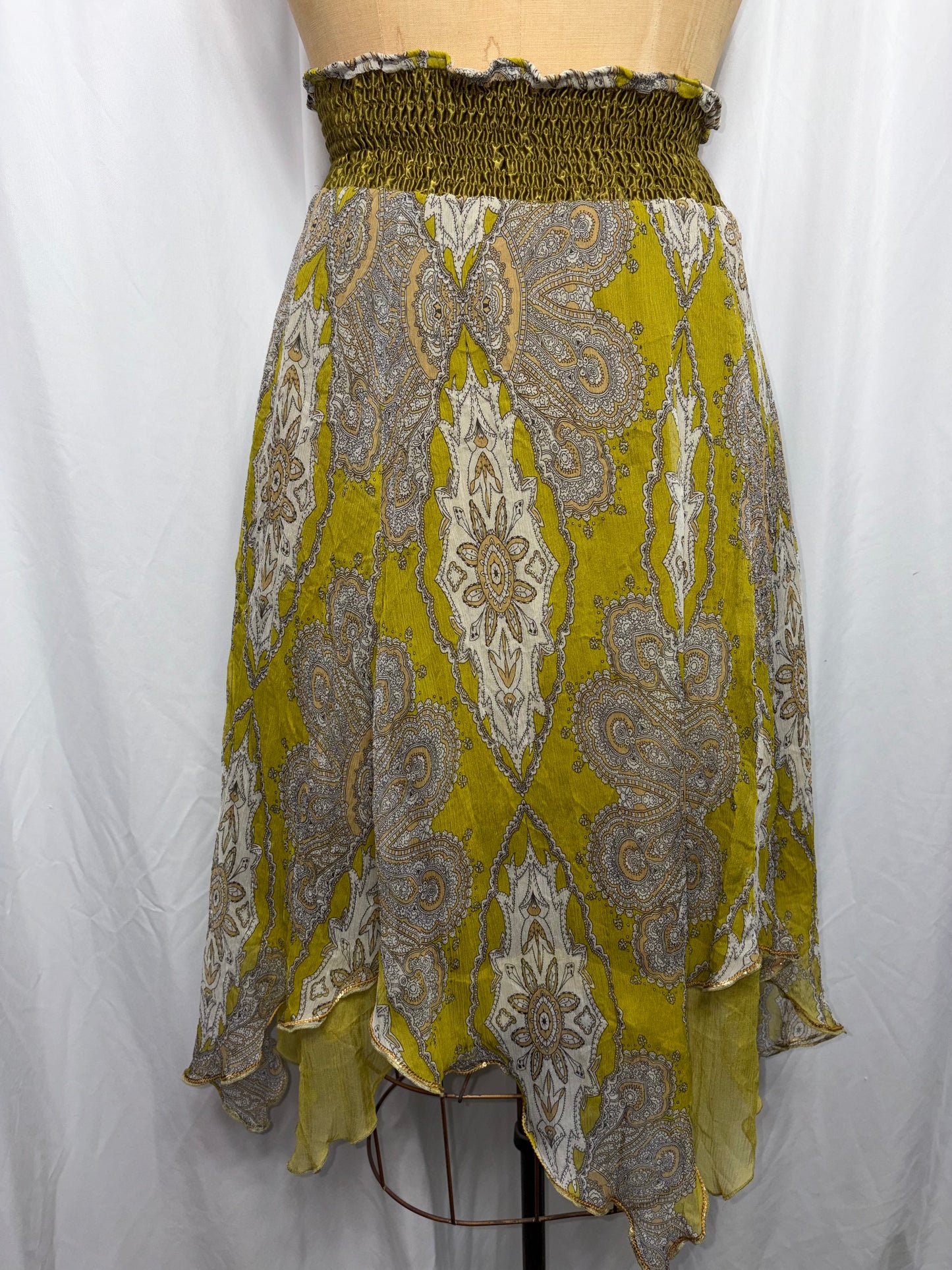 Vintage Silk Skirt, Fits XS to M