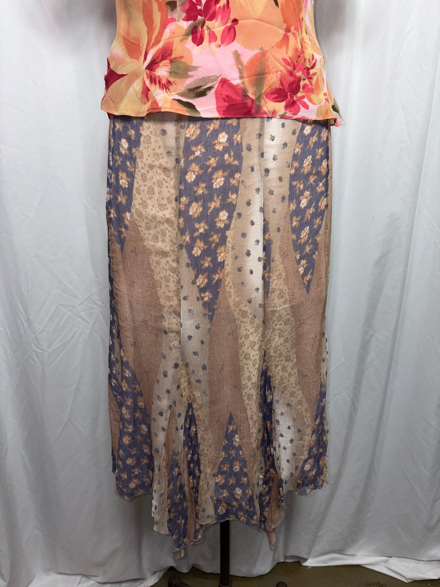 Vintage Silk Skirt, Fits M-L