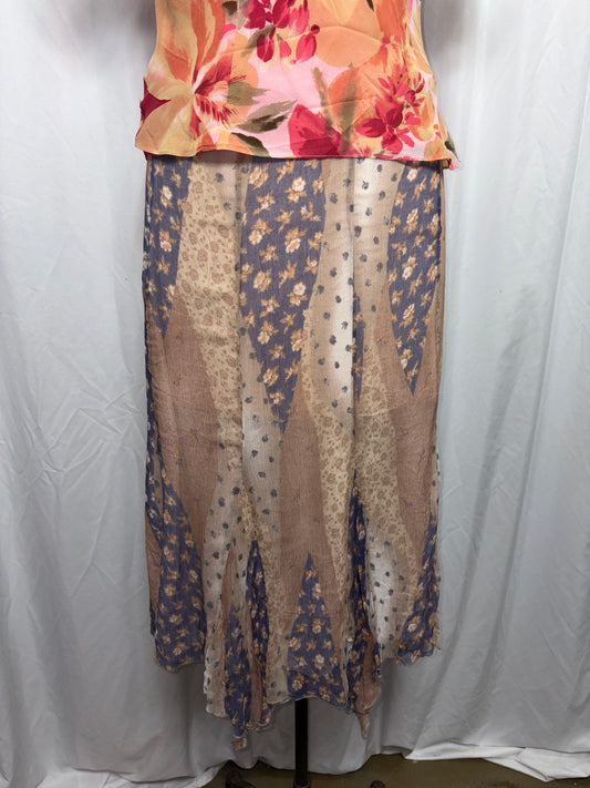 Vintage Silk Skirt, Fits M-L
