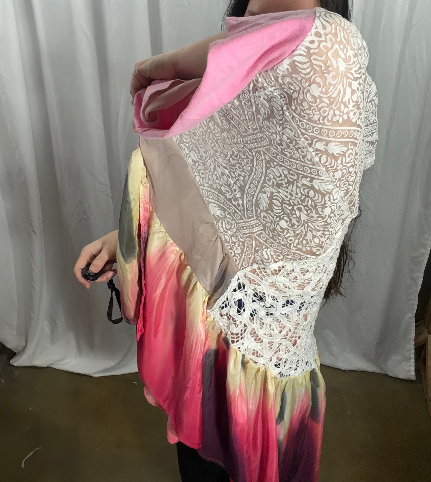 Tulip Silk and Lace Tunic, Free Size