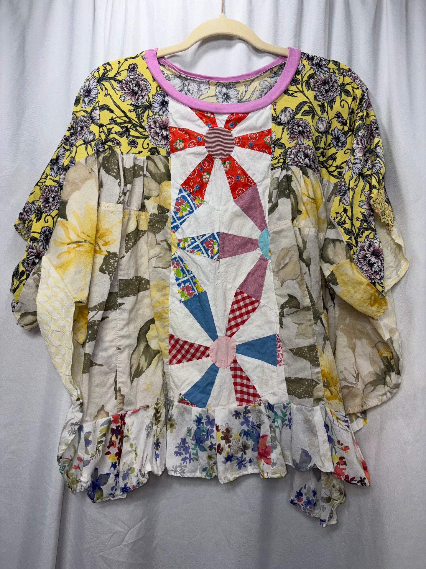 Fern Poncho Blouse, fits XS to 3X